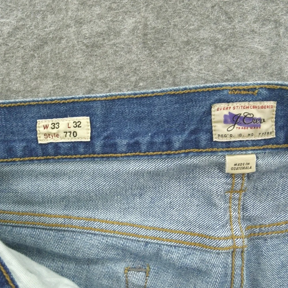 J Crew Jeans 770 Mens 33 Blue Slim Straight Mid Rise Denim Zip Fly